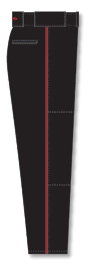 Athletic Knit BA1391-249 Pro Baseball Pants - Black/Red - Right