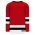 H6500 League Hockey Jersey - Red/Black/White - Back