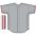 Athletic Knit BA5500-CIN699 Full Button Baseball Jersey - Grey/Red/White - Front