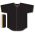 Athletic Knit BA5500-PIT578 Full Button Baseball Jersey - Black/Gold - Front