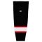 HS2100 Lightweight Pro Hockey Socks - Ottawa Black With White Stripe - Front