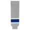 HS630 Knitted Striped Hockey Socks - Grey/Royal/White - Front
