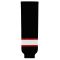 HS630 Knitted Striped Hockey Socks - Ottawa Black With White Stripe - Front
