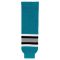 HS630 Knitted Striped Hockey Socks - San Jose Teal - Front