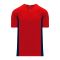 BA1343 One Button Baseball Jersey - Red/Navy - Front