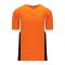BA1763 One Button Baseball Jersey - Orange/Black/White - Front