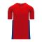 BA1763 One Button Baseball Jersey - Red/Royal/White - Front