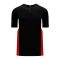 BA1763 One Button Baseball Jersey - Black/Red/White - Front