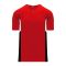 BA1763 One Button Baseball Jersey - Red/Black/White - Front