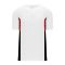 BA1763 One Button Baseball Jersey - White/Black/Red - Front