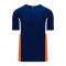 BA1763 One Button Baseball Jersey - Navy/Orange/White - Front