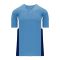 BA1763 One Button Baseball Jersey - Sky/White/Navy - Front