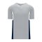BA1763 One Button Baseball Jersey - Grey/Navy/White - Front