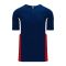 BA1763 One Button Baseball Jersey - Navy/Red/White - Front