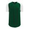 BA1875 Full Button Baseball Jersey - Dark Green/White - Front