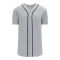 BA5500 Full Button Baseball Jersey - Detroit Grey/Navy - Front