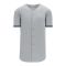 BA5500 Full Button Baseball Jersey - Nyy Grey/Navy/White - Front