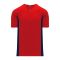 Athletic Knit BA1343-268 One Button Baseball Jersey - Red/Navy - Primary