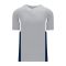 Athletic Knit BA1763-548 One Button Baseball Jersey - Grey/White/Navy - Primary