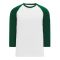 Athletic Knit BA1846-279 Baseball Long Sleeve Shirt - White/Dark Green - Primary
