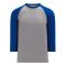 Athletic Knit BA1846-922 Baseball Long Sleeve Shirt - Heather Grey/Royal - Primary