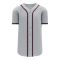 Athletic Knit BA5500-ATL599 Full Button Baseball Jersey - Grey/Navy/Red - Primary