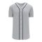 Athletic Knit BA5500-DET575 Full Button Baseball Jersey - Grey/Navy - Primary