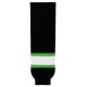 HS630 Knitted Striped Hockey Socks - Black/White/Lime Green - Front HS630 Knitted Striped Hockey Socks - Black/White/Lime Green - Front
