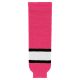 HS630 Knitted Striped Hockey Socks - Pink/White/Black - Front HS630 Knitted Striped Hockey Socks - Pink/White/Black - Front