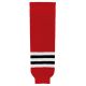 HS630 Knitted Striped Hockey Socks - Chicago Red - Front HS630 Knitted Striped Hockey Socks - Chicago Red - Front