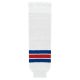 HS630 Knitted Striped Hockey Socks - New York Rangers White - Front HS630 Knitted Striped Hockey Socks - New York Rangers White - Front