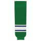 HS630 Knitted Striped Hockey Socks - Kelly/Royal/White - Front HS630 Knitted Striped Hockey Socks - Kelly/Royal/White - Front