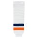 HS630 Knitted Striped Hockey Socks - New York Islanders White - Front HS630 Knitted Striped Hockey Socks - New York Islanders White - Front