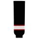 HS630 Knitted Striped Hockey Socks - Ottawa Black With White Stripe - Front HS630 Knitted Striped Hockey Socks - Ottawa Black With White Stripe - Front