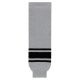 HS630 Knitted Striped Hockey Socks - Grey/Black - Front HS630 Knitted Striped Hockey Socks - Grey/Black - Front