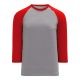 Athletic Knit S1846-923 Soccer Long Sleeve Shirt - Heather Grey/Red - Primary