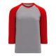 V1846 Volleyball Jersey - Heather Grey/Red - Front V1846 Volleyball Jersey - Heather Grey/Red - Front