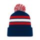 A1830 Hockey Toque - Navy/Red/White - Front A1830 Hockey Toque - Navy/Red/White - Front