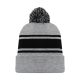 A1830 Hockey Toque - Heather Grey/Black - Front A1830 Hockey Toque - Heather Grey/Black - Front
