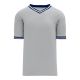 BA1333 Pullover Baseball Jersey - Grey/Navy/White - Front BA1333 Pullover Baseball Jersey - Grey/Navy/White - Front