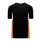 BA1763 One Button Baseball Jersey - Black/White/Orange - Front BA1763 One Button Baseball Jersey - Black/White/Orange - Front