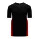 BA1763 One Button Baseball Jersey - Black/Red/White - Front BA1763 One Button Baseball Jersey - Black/Red/White - Front