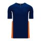BA1763 One Button Baseball Jersey - Navy/Orange/White - Front BA1763 One Button Baseball Jersey - Navy/Orange/White - Front