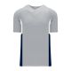 BA1763 One Button Baseball Jersey - Grey/Navy/White - Front BA1763 One Button Baseball Jersey - Grey/Navy/White - Front