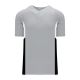 BA1763 One Button Baseball Jersey - Grey/White/Black - Front BA1763 One Button Baseball Jersey - Grey/White/Black - Front