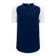 BA1875 Full Button Baseball Jersey - Navy/White - Front BA1875 Full Button Baseball Jersey - Navy/White - Front