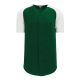 BA1875 Full Button Baseball Jersey - Dark Green/White - Front BA1875 Full Button Baseball Jersey - Dark Green/White - Front