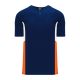Athletic Knit BA1763-465 One Button Baseball Jersey - Navy/White/Orange - Primary
