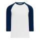 Athletic Knit BA1846-217 Baseball Long Sleeve Shirt - White/Navy - Primary