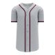 Athletic Knit BA5500-ATL599 Full Button Baseball Jersey - Grey/Navy/Red - Primary